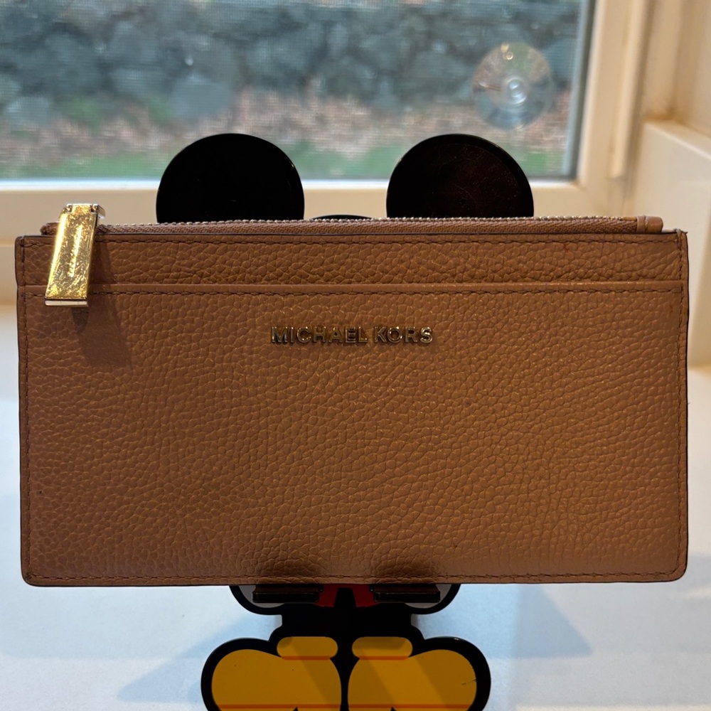 Michael Kors Tan Leather Wallet with Gold Accents